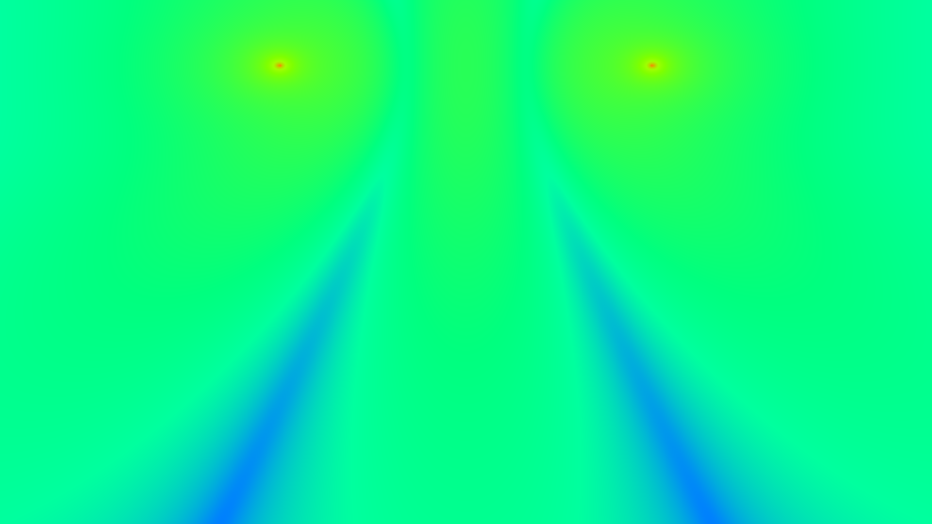 Simulated sound-pressure field at 250 Hz in a room